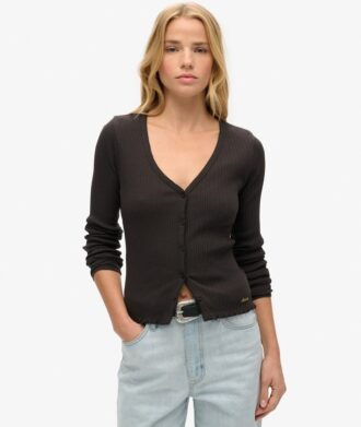 Απαραίτητη μπλούζα με κουμπιά και μακριά μανίκια