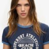 Athletic Essentials Beach Graphic Ringer T-shirt Athletic Essentials Beach Graphic Ringer T-shirt