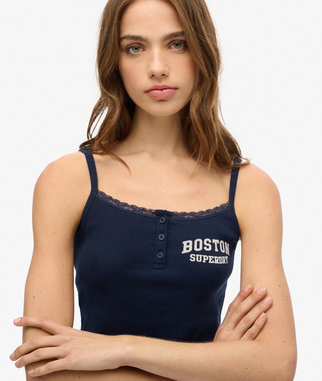 Athletic Essentials Graphic Button Cami Top Athletic Essentials Graphic Button Cami Top