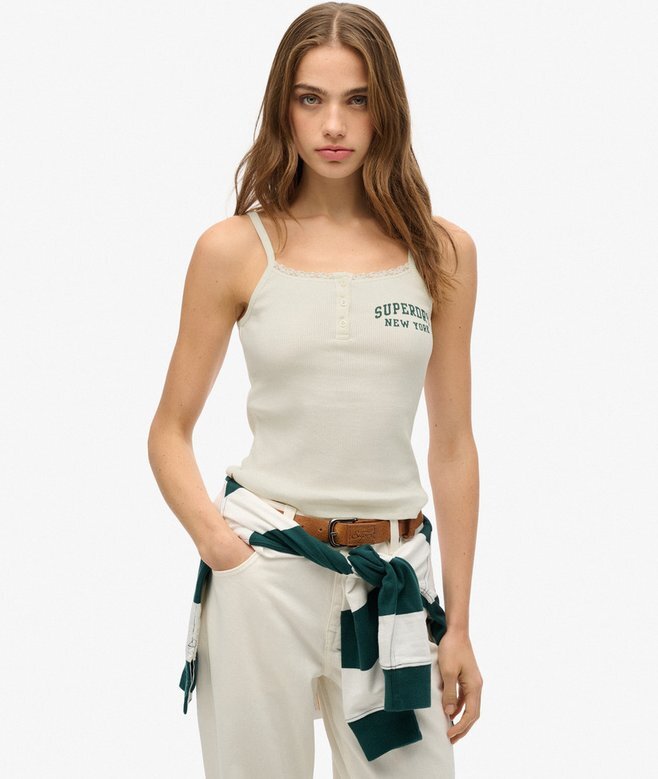 Athletic Essentials Graphic Button Cami Top Athletic Essentials Graphic Button Cami Top