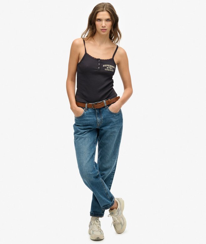 Athletic Essentials Graphic Button Cami Top Athletic Essentials Graphic Button Cami Top