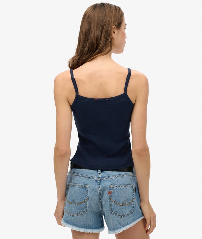 Athletic Essentials Graphic Button Cami Top Athletic Essentials Graphic Button Cami Top