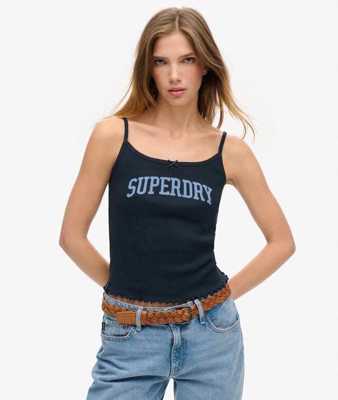 Athletic Essentials Graphic Pointelle Cami Top Athletic Essentials Graphic Pointelle Cami Top