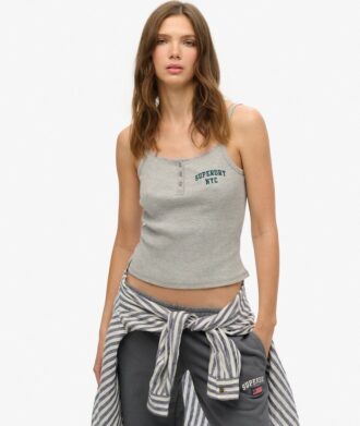 Athletic Essentials Κεντημένη μπλούζα με κουμπιά