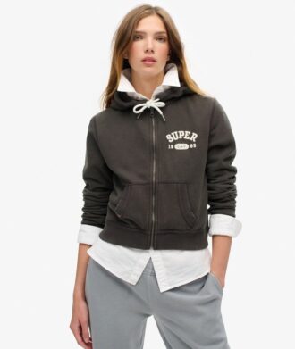 Athletic Essentials Relaxed Crop Zip-Φούτερ με κουκούλα