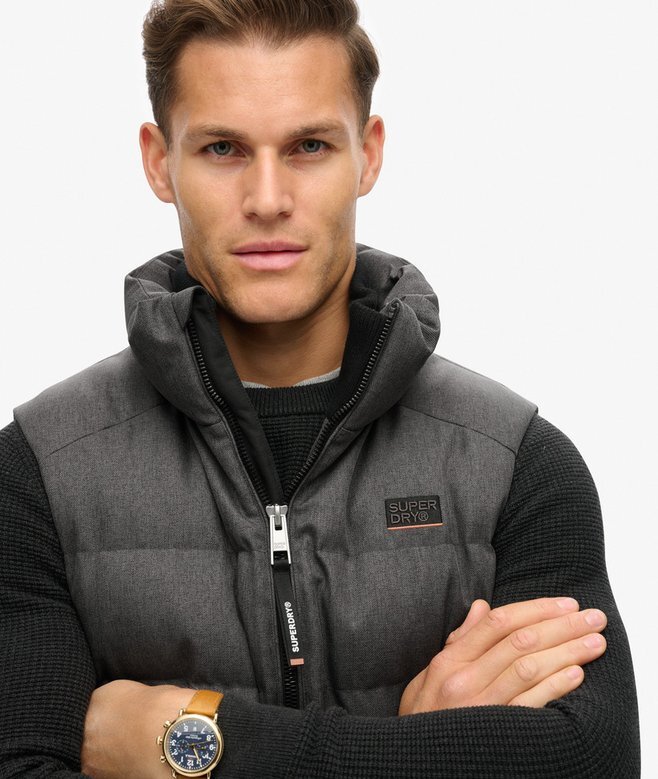 Αθλητικό Puffer γιλέκο από τουίντ Αθλητικό Puffer γιλέκο από τουίντ