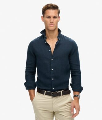 Casual Linen Long Sleeve Pουκάμισο