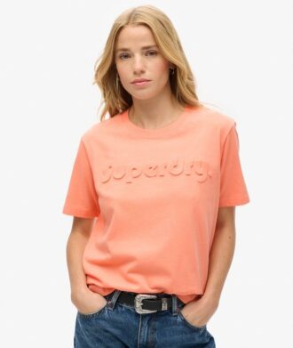 Χαλαρό T-shirt με ανάγλυφο λογότυπο