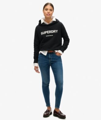 Core Sport Crop Box Φούτερ με κουκούλα