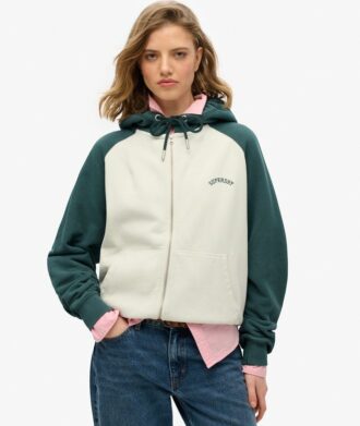 Essential Logo Oversized Raglan Zip Φούτερ με κουκούλα