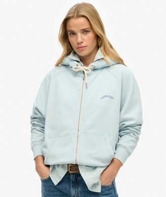 Essential Logo Oversized Raglan Zip Φούτερ με κουκούλα