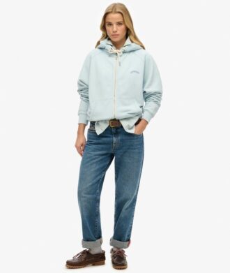 Essential Logo Oversized Raglan Zip Φούτερ με κουκούλα