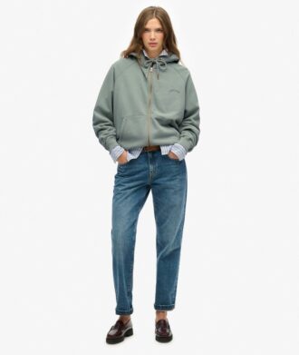 Essential Logo Oversized Raglan Zip Φούτερ με κουκούλα