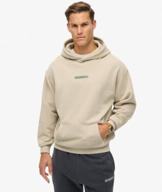 Φαρδιά φούτερ με κουκούλα και μικρό λογότυπο
