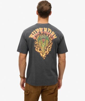 Φαρδύ T-shirt με γραφικό Biker Rock