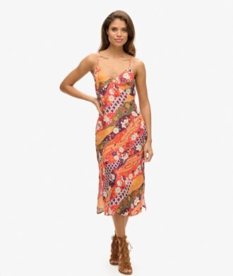 Φορέμα Midi Slip Cami με τύπωμα