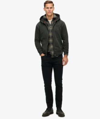 Φούτερ με κουκούλα και φερμουάρ Essential Logo Washed