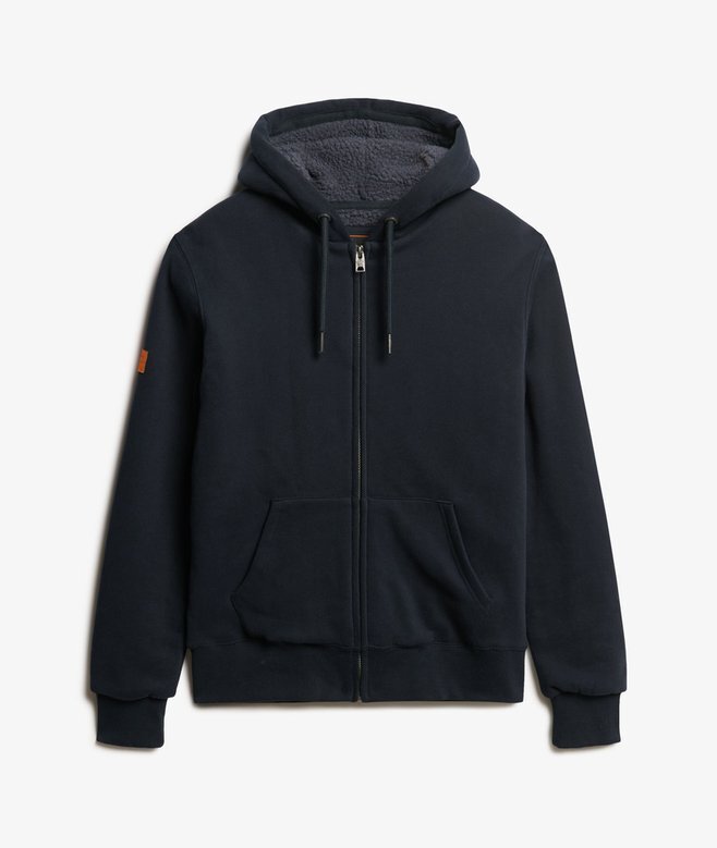 Φούτερ με κουκούλα και φερμουάρ με επένδυση Borg Φούτερ με κουκούλα και φερμουάρ με επένδυση Borg