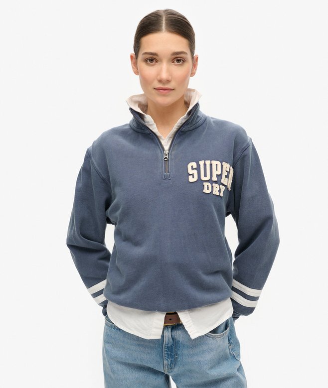 Φούτερ με μισό φερμουάρ και απλικέ Athletic Essentials Φούτερ με μισό φερμουάρ και απλικέ Athletic Essentials