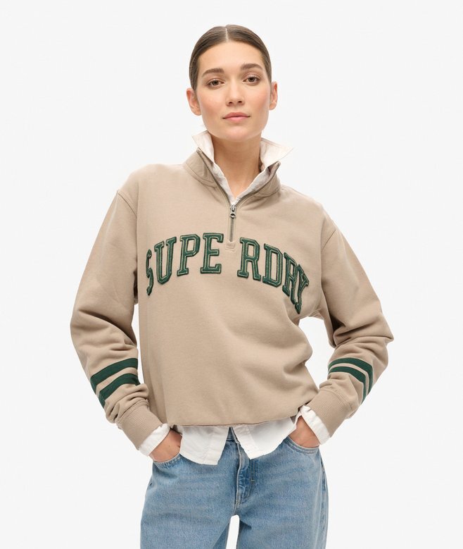 Φούτερ με μισό φερμουάρ και απλικέ Athletic Essentials Φούτερ με μισό φερμουάρ και απλικέ Athletic Essentials