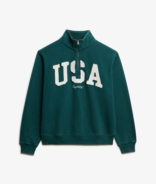 Φούτερ με μισό φερμουάρ και απλικέ Athletic Essentials Φούτερ με μισό φερμουάρ και απλικέ Athletic Essentials