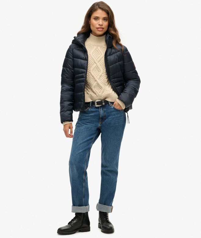 Hooded Fuji Quilted Padded Jacket Hooded Fuji Quilted Padded Jacket