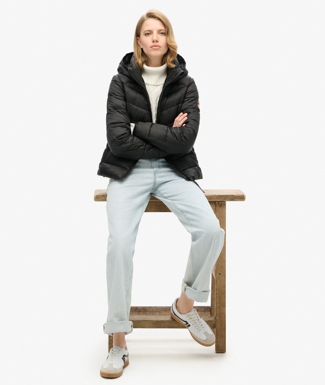 Hooded Fuji Quilted Padded Jacket Hooded Fuji Quilted Padded Jacket