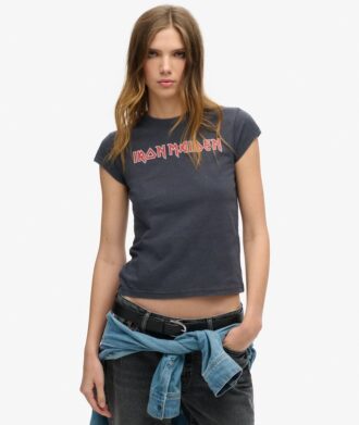 Iron Maiden X Superdry T-shirt με κοντά μανίκια και μπάντα