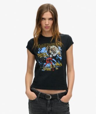 Iron Maiden X Superdry T-shirt με κοντά μανίκια και μπάντα