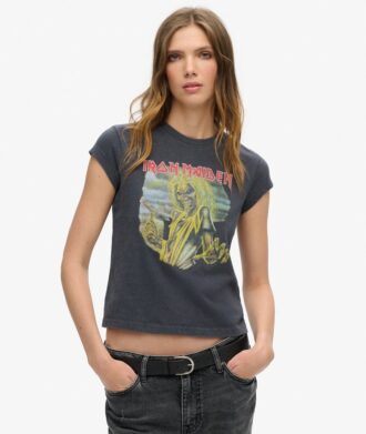 Iron Maiden X Superdry T-shirt με κοντά μανίκια και μπάντα