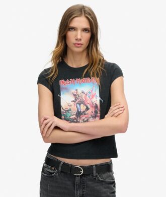 Iron Maiden X Superdry T-shirt με κοντά μανίκια και μπάντα