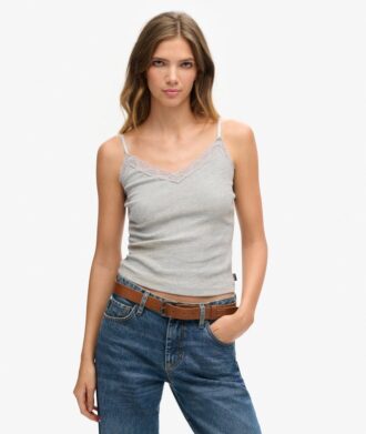 Καμιζόλα Vintage με Organic Cotton και δαντελένια τελειώματα