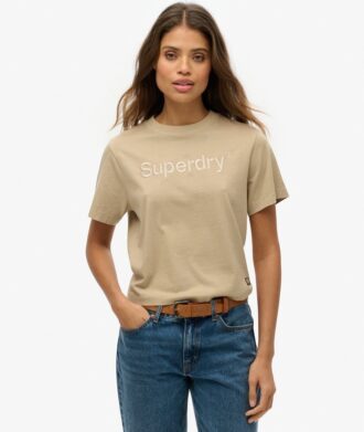 Κεντημένο T-shirt με λογότυπο Core, φαρδύ και χαλαρό