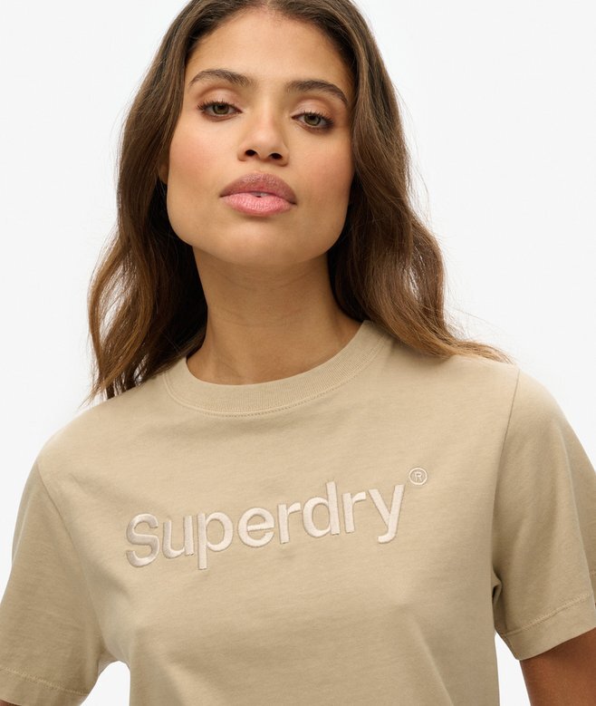 Κεντημένο T-shirt με λογότυπο Core, φαρδύ και χαλαρό Κεντημένο T-shirt με λογότυπο Core, φαρδύ και χαλαρό