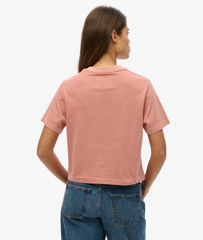 Κεντημένο T-shirt με λογότυπο Core, φαρδύ και χαλαρό Κεντημένο T-shirt με λογότυπο Core, φαρδύ και χαλαρό