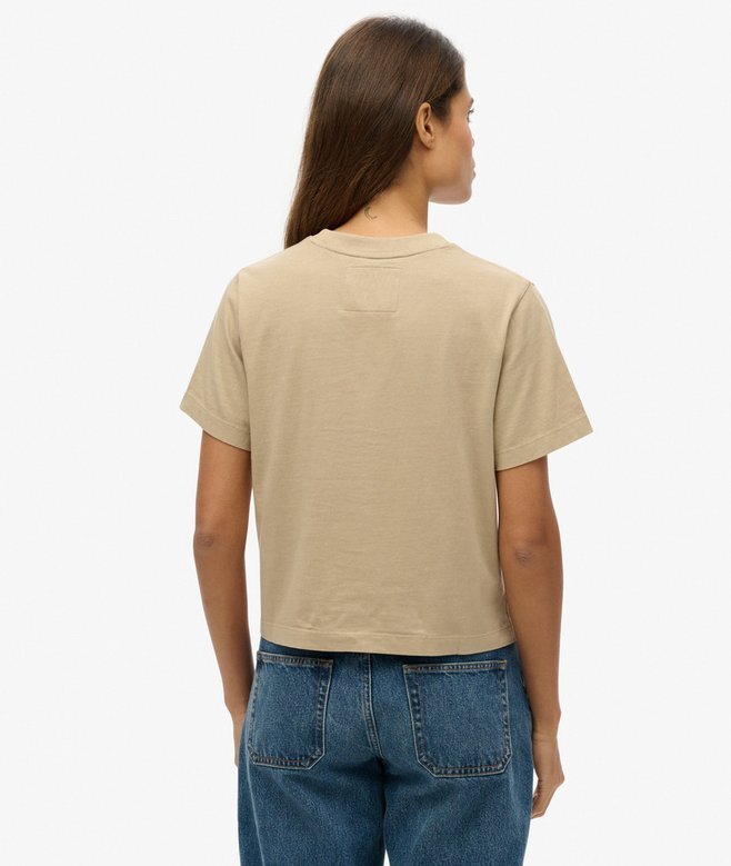 Κεντημένο T-shirt με λογότυπο Core, φαρδύ και χαλαρό Κεντημένο T-shirt με λογότυπο Core, φαρδύ και χαλαρό