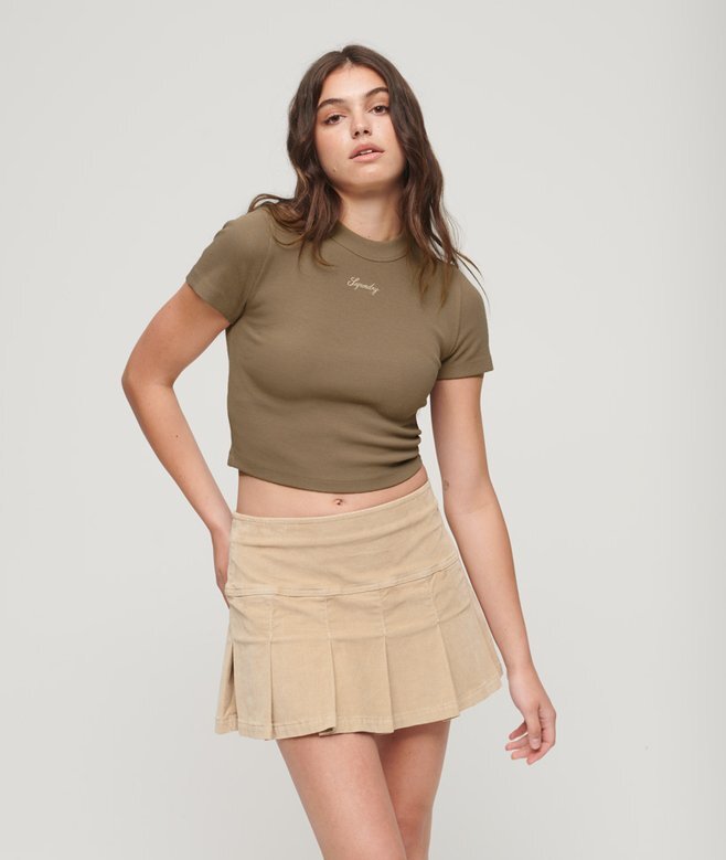 Κοντό T-shirt από Organic Cotton με κεντήματα Κοντό T-shirt από Organic Cotton με κεντήματα