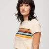 Κοντό T-shirt με ρίγες σε στυλ Vintage
