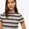 Κοντό T-shirt με ρίγες σε στυλ Vintage Κοντό T-shirt με ρίγες σε στυλ Vintage