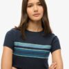 Κοντό T-shirt με ρίγες σε στυλ Vintage Κοντό T-shirt με ρίγες σε στυλ Vintage