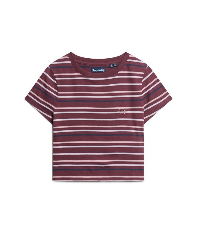 Κοντό T-shirt με ρίγες σε στυλ Vintage Κοντό T-shirt με ρίγες σε στυλ Vintage