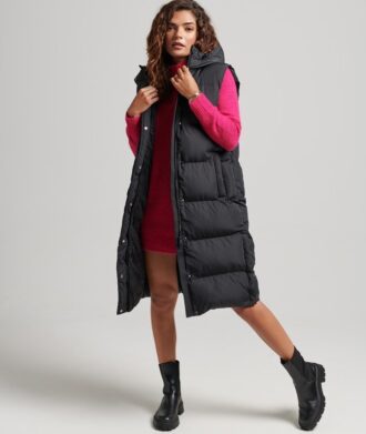 Μακρύ γιλέκο Hooded με επένδυση Μακρύ γιλέκο Hooded με επένδυση