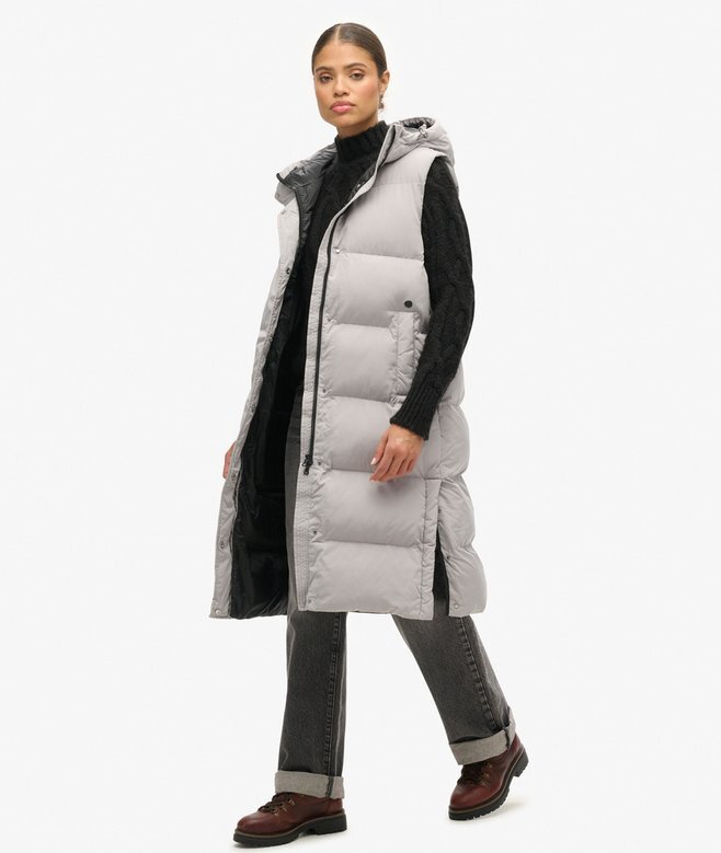 Μακρύ γιλέκο Hooded με επένδυση Μακρύ γιλέκο Hooded με επένδυση