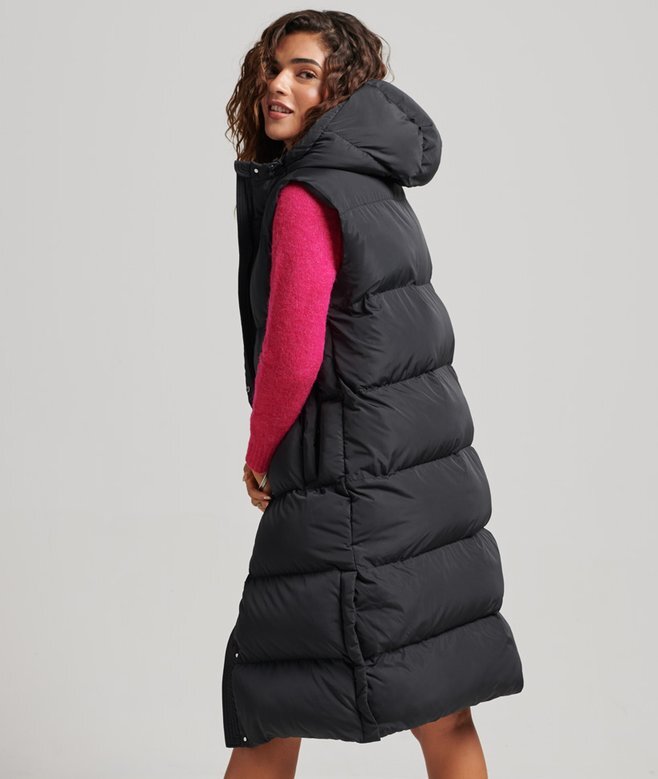 Μακρύ γιλέκο Hooded με επένδυση Μακρύ γιλέκο Hooded με επένδυση