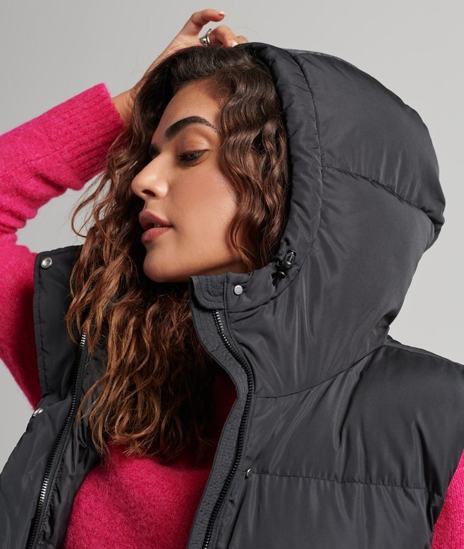 Μακρύ γιλέκο Hooded με επένδυση Μακρύ γιλέκο Hooded με επένδυση