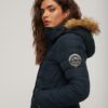 Μακρύ παλτό Puffer με κουκούλα Fuji Μακρύ παλτό Puffer με κουκούλα Fuji