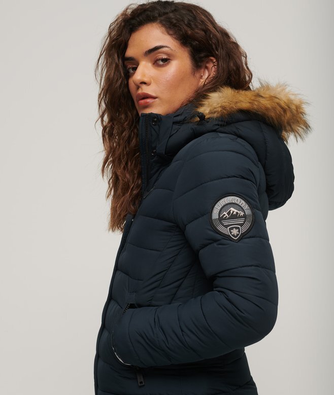 Μακρύ παλτό Puffer με κουκούλα Fuji Μακρύ παλτό Puffer με κουκούλα Fuji