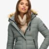 Μακρύ παλτό Puffer με κουκούλα Fuji