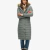Μακρύ παλτό Puffer με κουκούλα Fuji