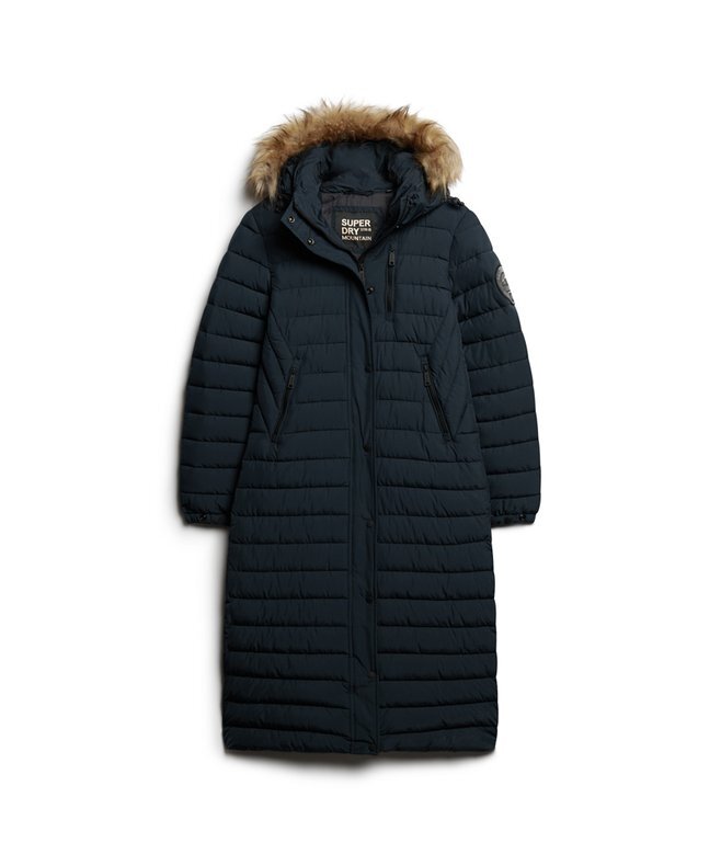 Μακρύ παλτό Puffer με κουκούλα Fuji Μακρύ παλτό Puffer με κουκούλα Fuji